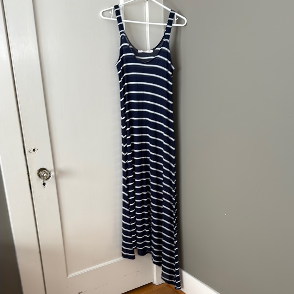 Navy Striped Maxi Dress